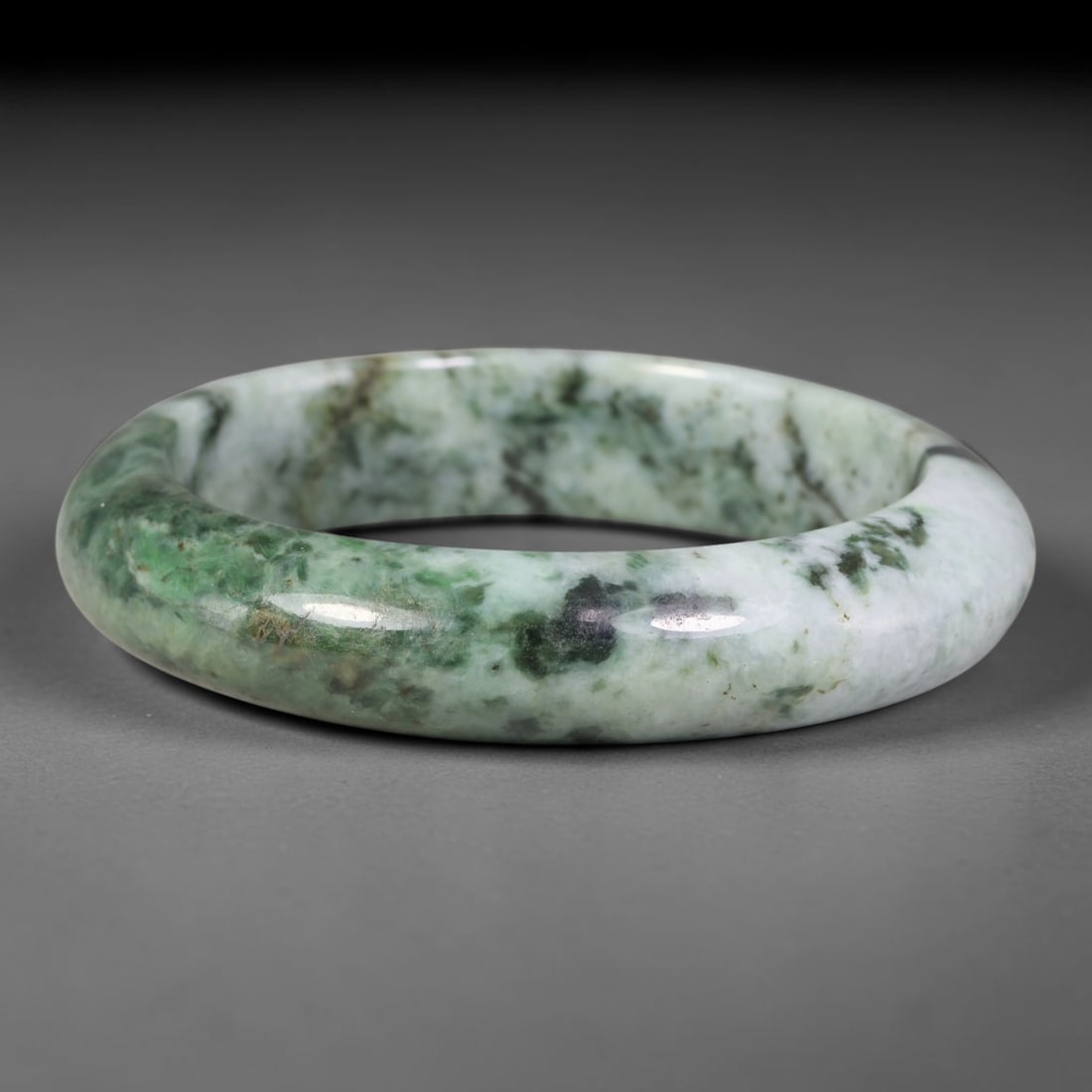 Natural Burmese Type A Variegated Floating Green Jadeite Jade Bangle Bracelet, 77TD (1 of 1)