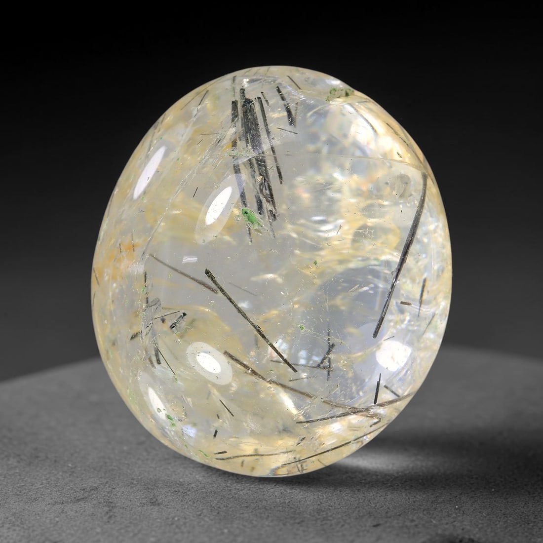 49.14ct Natural Brazilian Black Rutile Quartz Cabochon Loose Gemstone, 6YX (1 of 1)