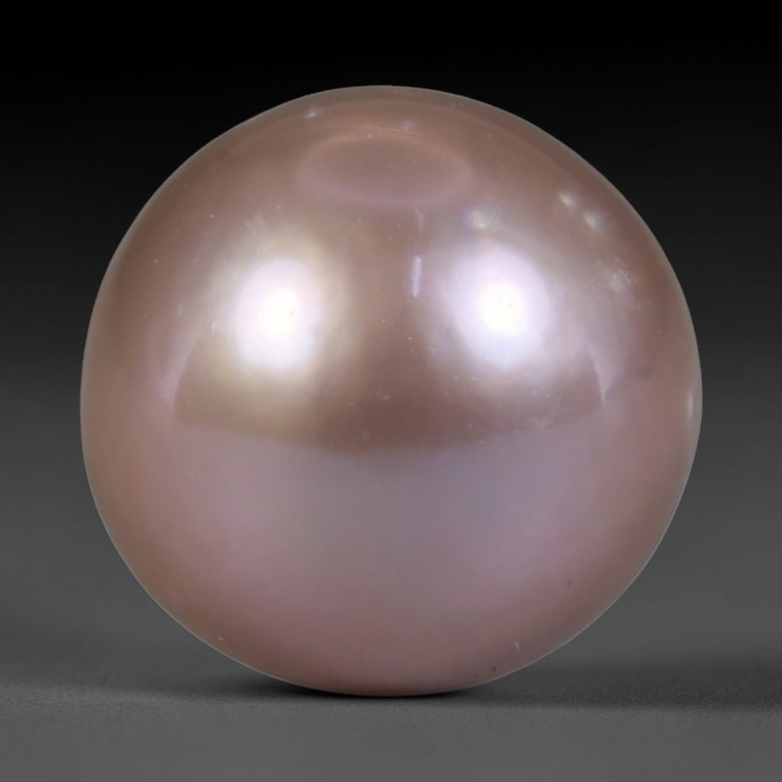 Natural Freshwater Pearl - Warm Mocha Blush Sphere 11mm, 58WE: This natural freshwater pearl features a perfectly balanced smooth spherical shape covered in glossy iridescent nacre, carrying warm mocha brown tones layered with soft blush pink overtones across its