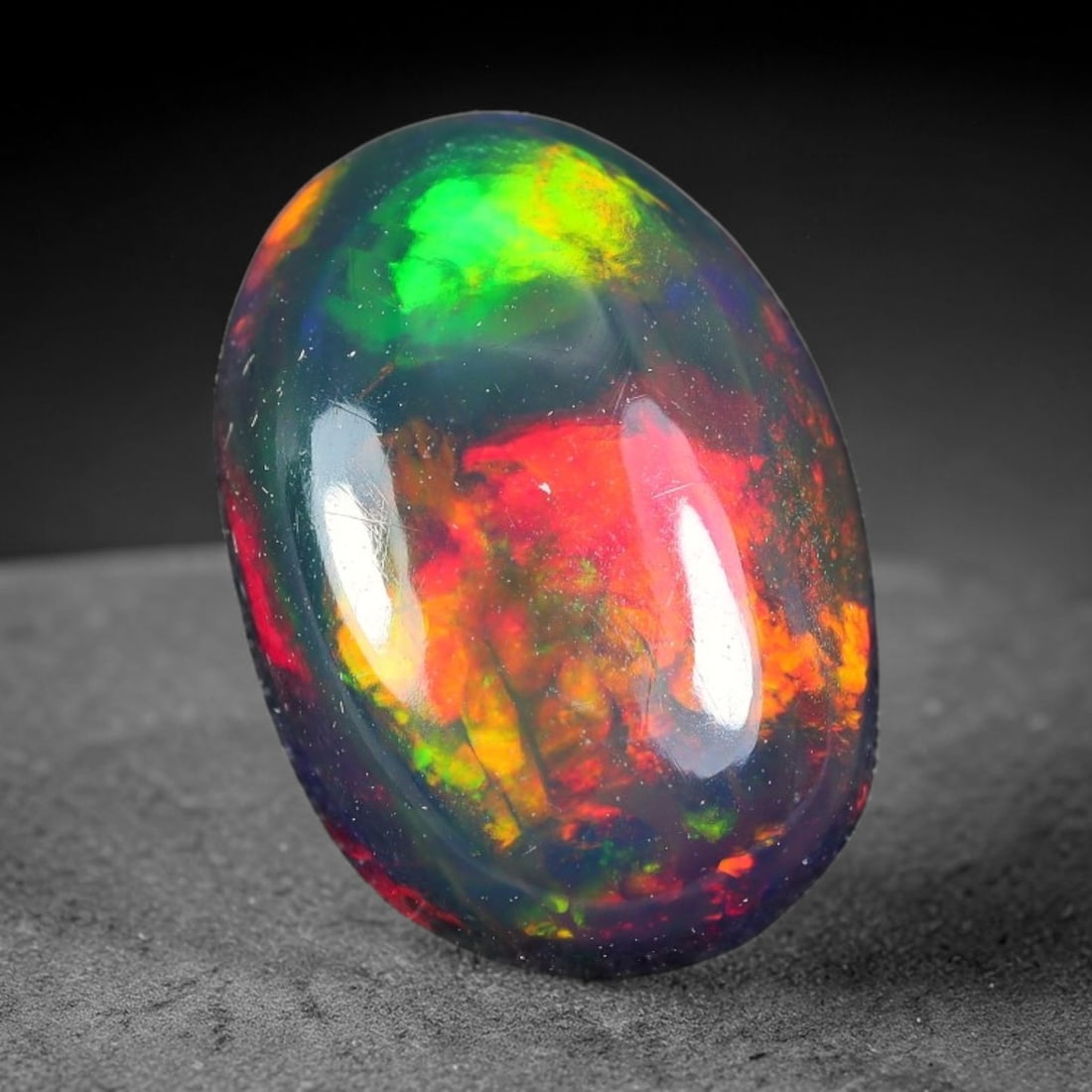 2.13ct Natural Ethiopian Welo Black Smoked Opal Cabochon Loose Gemstone, 76TG (1 of 1)