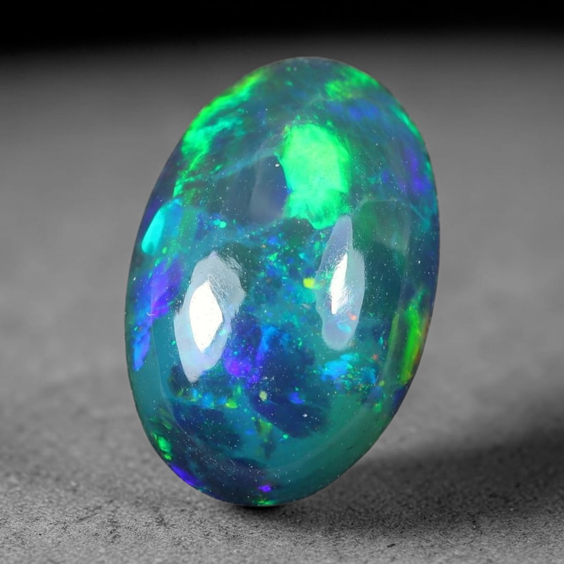 2.04ct Natural Ethiopian Welo Black Smoked Opal Cabochon Loose Gemstone, 72TG (1 of 1)