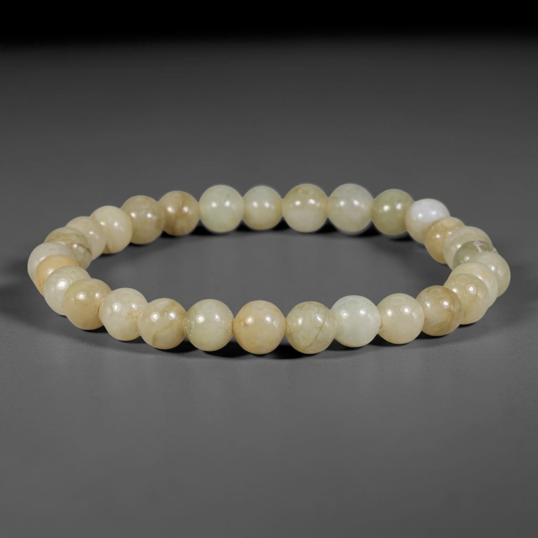 Natural Burmese Type A Honey Yellow Jadeite Jade Beaded Bracelet, 44TA (1 of 1)