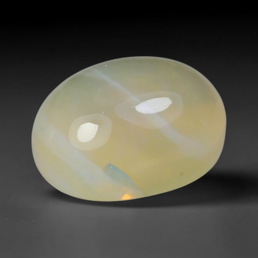 2.21 Carats Natural Honey Jelly Lightning Ridge Oval Cabochon Opal Loose Gemstone, 17XV: Genuine Australian Lightning Ridge honey jelly opal polished oval cabochon loose gemstone, featuring a translucent warm honey-yellow jelly base with soft diffused pastel play-of-color including faint 