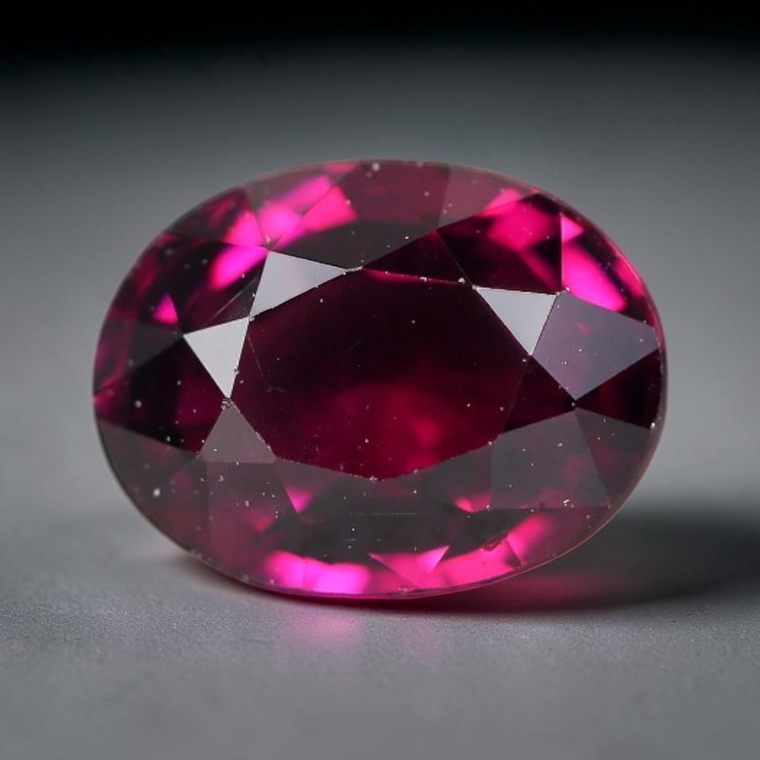 2.17 Carats Natural Pinkish Purple Rhodolite Garnet Oval Faceted Loose Gemstone, 62TS: This garnet material forms within natural geological formations and undergoes precise faceting and high-gloss polishing via professional lapidary techniques. Minor internal pinpoint inclusions and fai