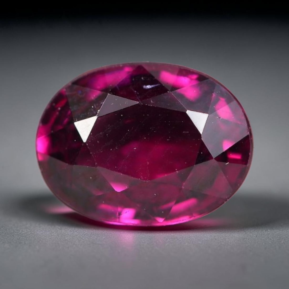 1.92 Carats Natural Pinkish Purple Rhodolite Garnet Oval Faceted Loose Gemstone, 64TS: This garnet material forms within natural geological formations and undergoes precise faceting and high-gloss polishing via professional lapidary techniques. Minor internal pinpoint inclusions and fai
