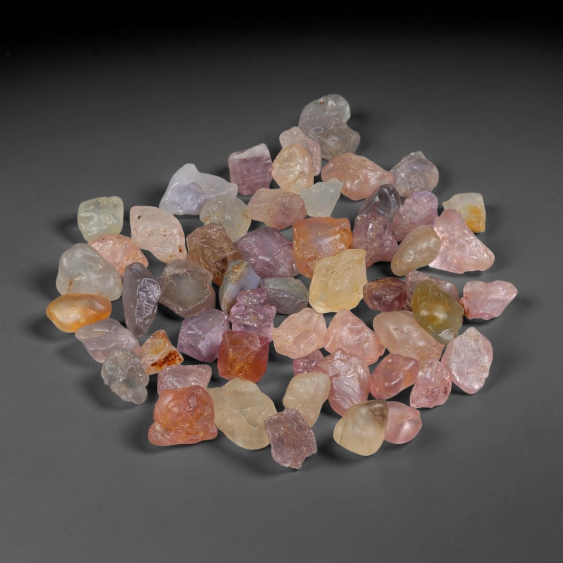 86.23ct Natural Multi-Colour Spinel Rough Parcel Loose Gemstone, 71YS: Natural spinel rough parcel showcasing a beautiful array of soft varied hues with subtle tonal differences throughout each crystal. Raw crystalline surfaces carry authentic natural mineral textures an