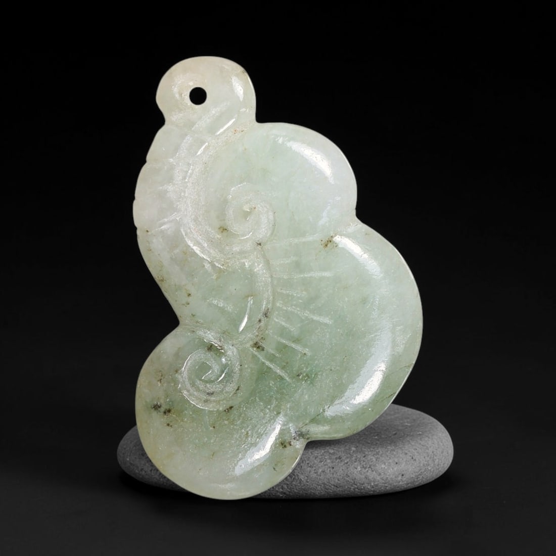 Natural Burmese Type A Jadeite Jade Hand Carved Pendant, 39TC: Artisan hand-carved untreated Burmese Type A jadeite jade pendant measuring 30x19.5 mm. Carefully sculpted with detailed relief craftsmanship and finished with a smooth glossy polish. Authentic Type A