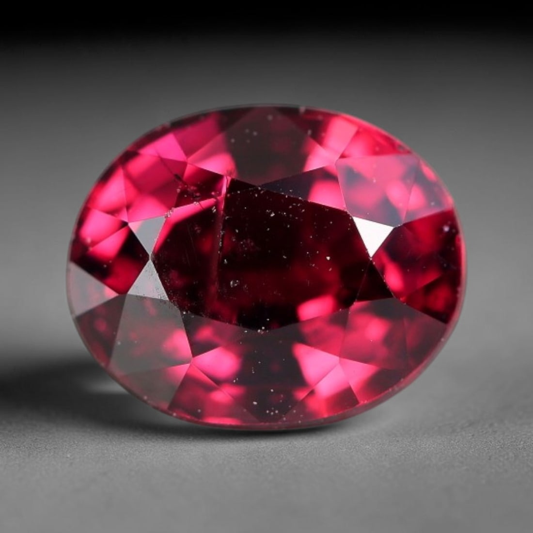 1.65 Carats Natural Deep Burgundy Red Garnet Oval Faceted Loose Gemstone, 21WJ: This timeless faceted garnet boasts a luxuriously deep burgundy red tone that glows with vivid crimson fire across its precisely polished reflective facets. Fine natural micro mineral specks are scatt
