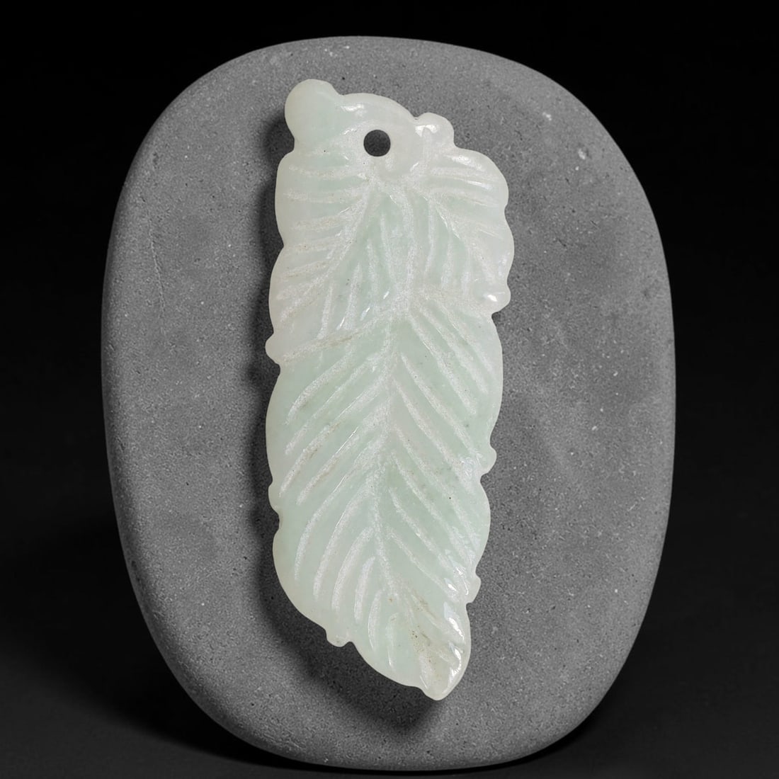 Natural Burmese Type A Jadeite Jade Hand Carved Pendant, 37TC: Artisan hand-carved untreated Burmese Type A jadeite jade pendant measuring 46x18.7 mm. Carefully sculpted with detailed relief craftsmanship and finished with a smooth glossy polish. Authentic Type A