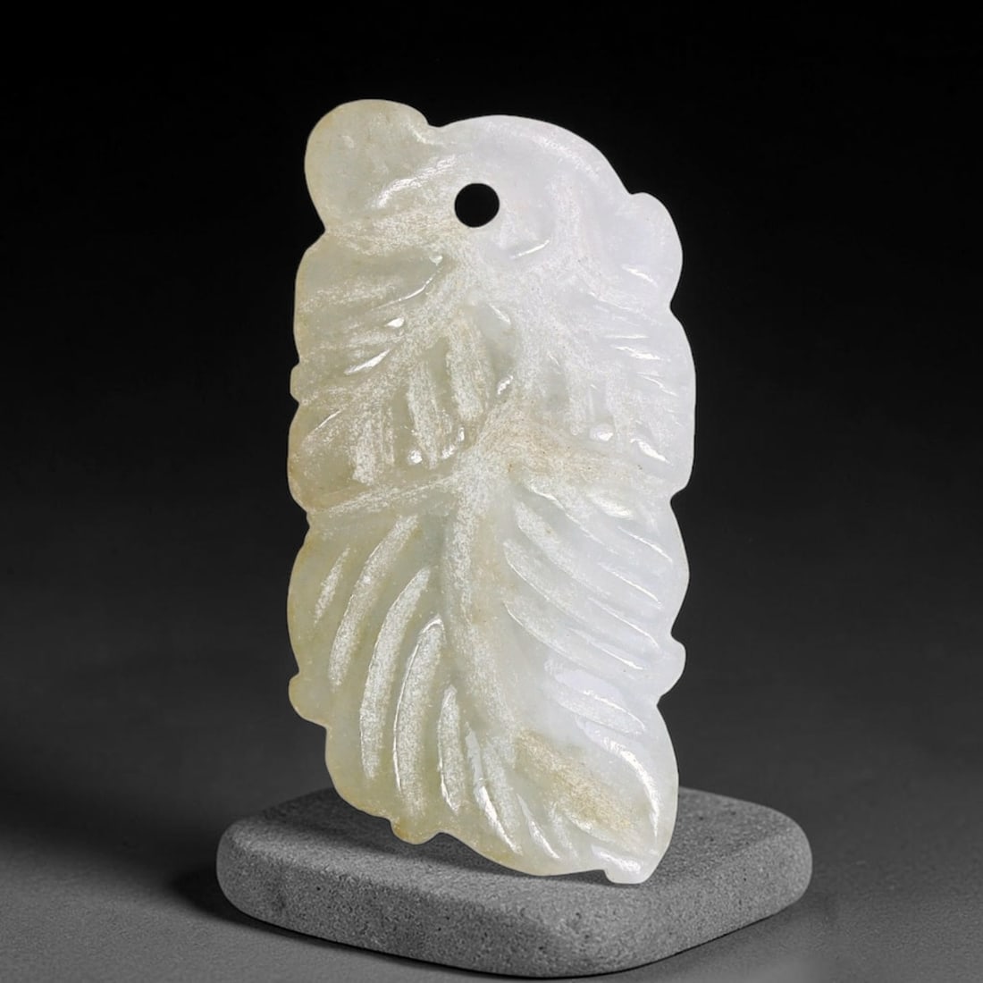 Natural Burmese Type A Jadeite Jade Hand Carved Pendant, 26TC: Artisan hand-carved untreated Burmese Type A jadeite jade pendant measuring 25.8x14 mm. Carefully sculpted with detailed relief craftsmanship and finished with a smooth glossy polish. Authentic Type A