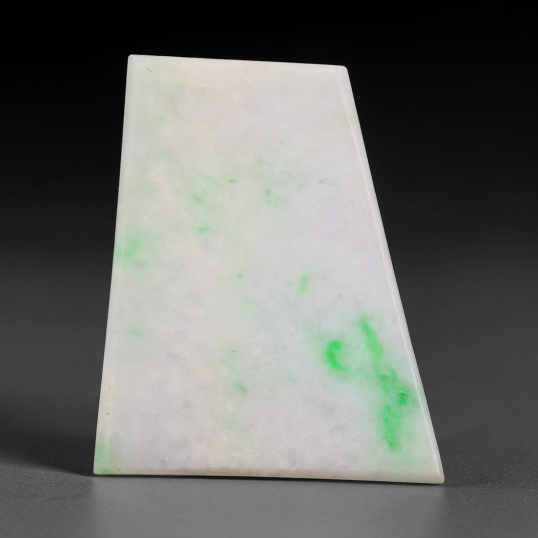 70.48ct Natural Type A Burmese Jadeite Jade Sliced Rough, 95YS: This specimen is a sliced rough block of natural Type A Burmese jadeite jade. The interior displays natural colour zoning with visible mineral veining and crystalline patterns typical of unprocessed j