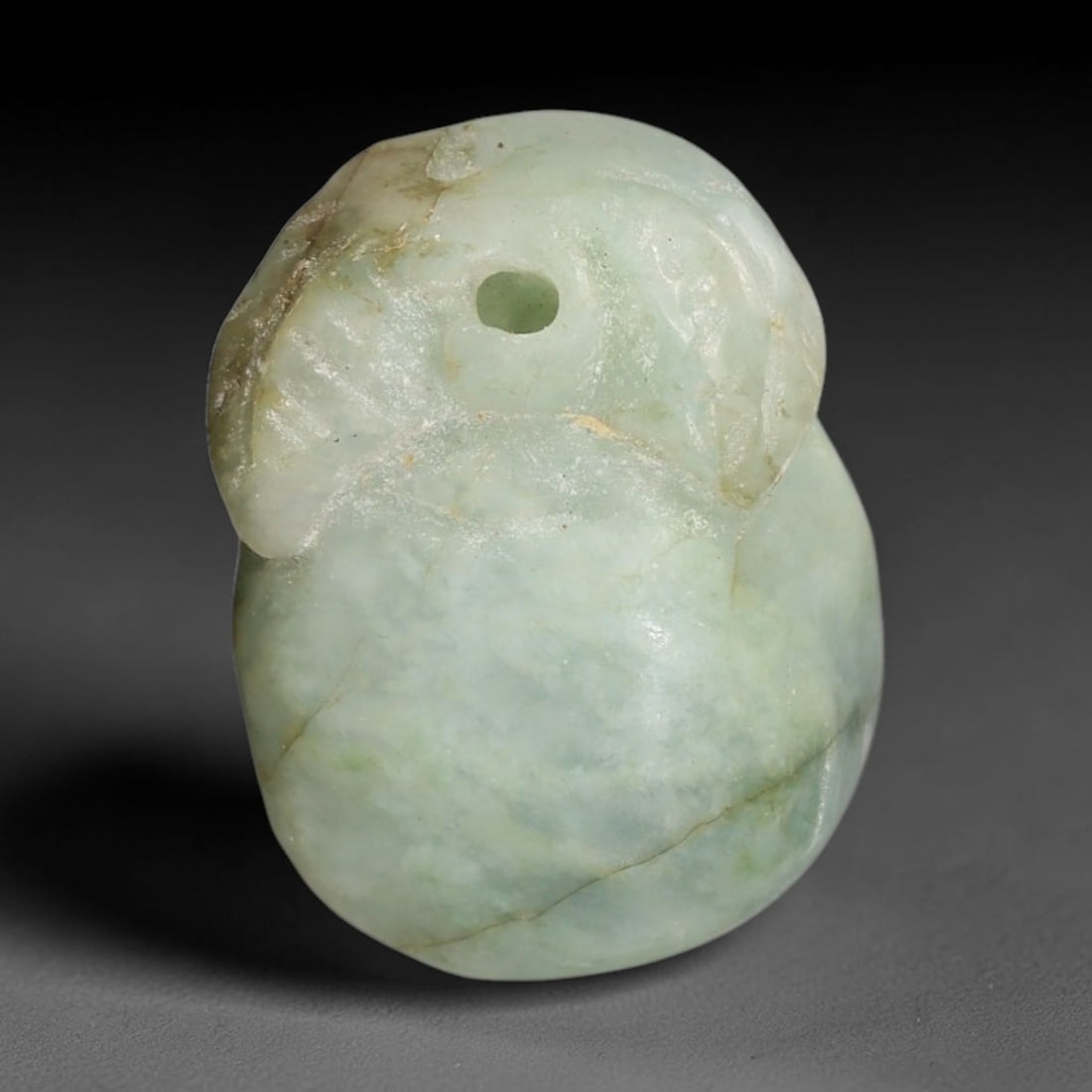 Natural Burmese Type A Jadeite Jade Hand Carved Pendant, 33TC: Artisan hand-carved untreated Burmese Type A jadeite jade pendant measuring 21x15 mm. Carefully sculpted with detailed relief craftsmanship and finished with a smooth glossy polish. Authentic Type A j