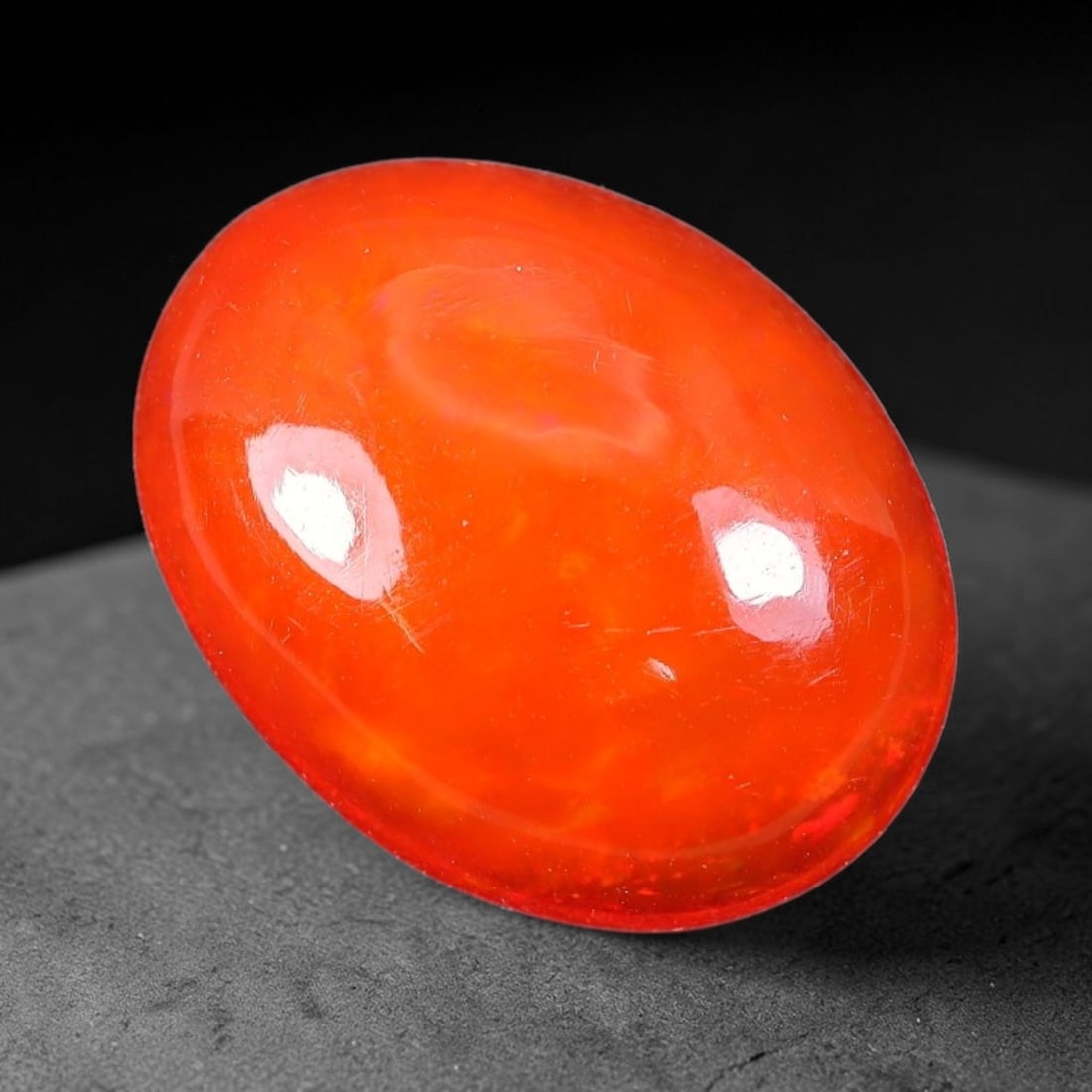 3.95ct Natural Ethiopian Welo Orange Fire Opal Cabochon Loose Gemstone, 88TS (1 of 1)