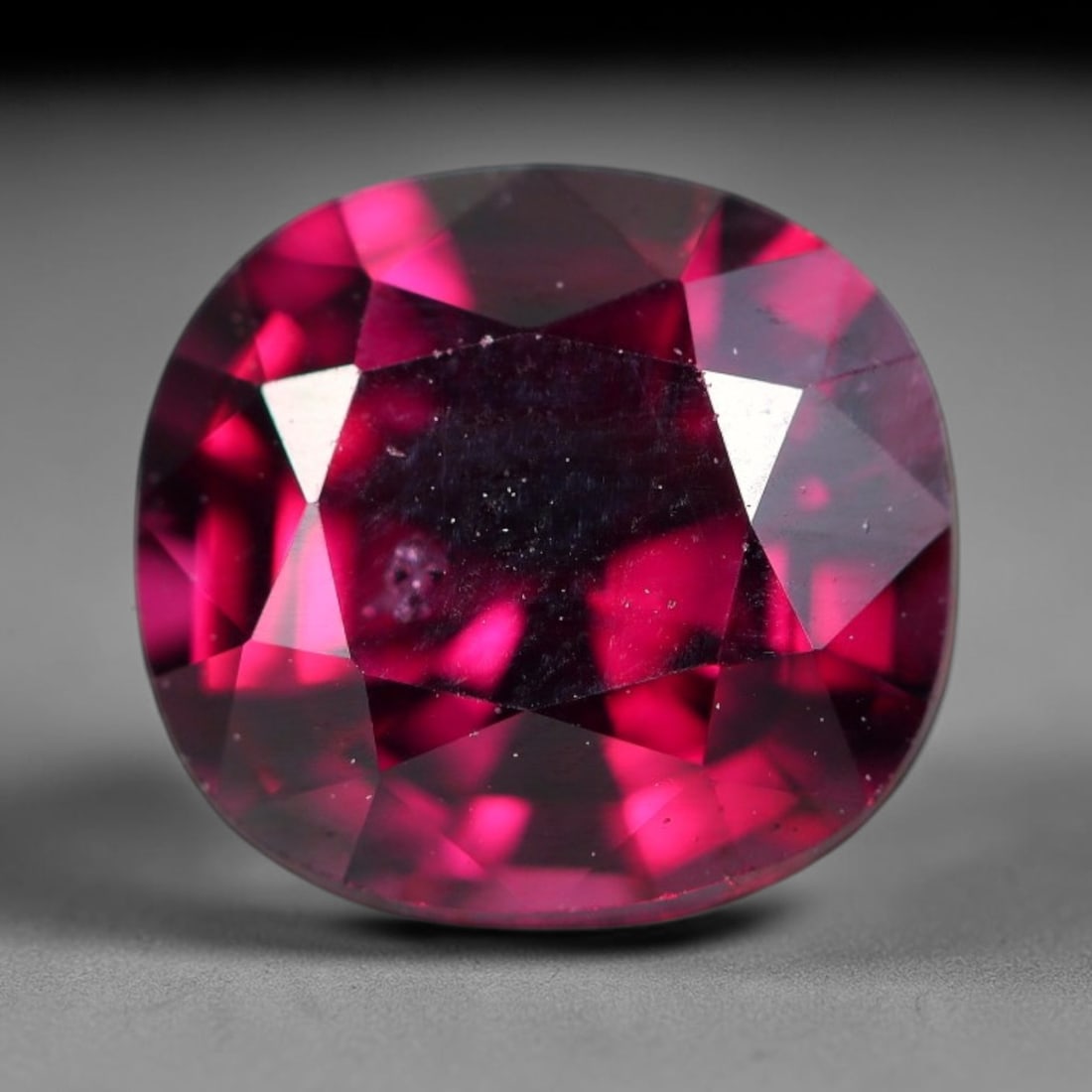 3.18 Carats Natural Deep Burgundy Red Garnet Oval Faceted Loose Gemstone, 17WJ: This timeless faceted garnet boasts a luxuriously deep burgundy red tone that glows with vivid crimson fire across its precisely polished reflective facets. Fine natural micro mineral specks are scatt