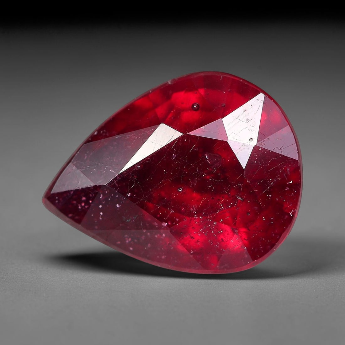 3.13 Carats Natural Madagascar Ruby Pear Faceted Loose Gemstone, 33TM (1 of 1)