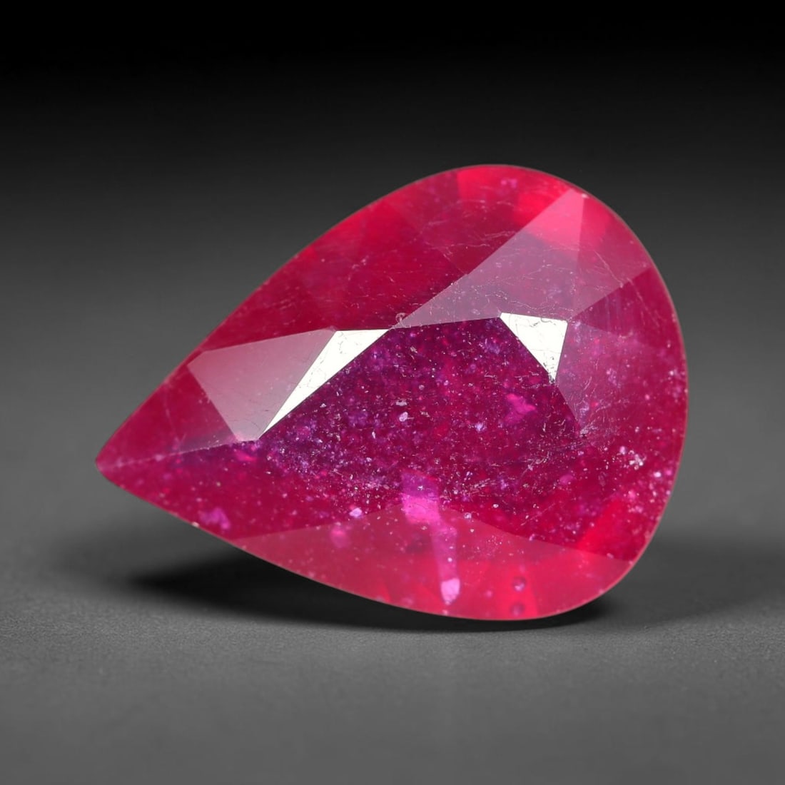 6.45 Carats Natural Madagascar Ruby Pear Faceted Loose Gemstone, 39TM (1 of 1)