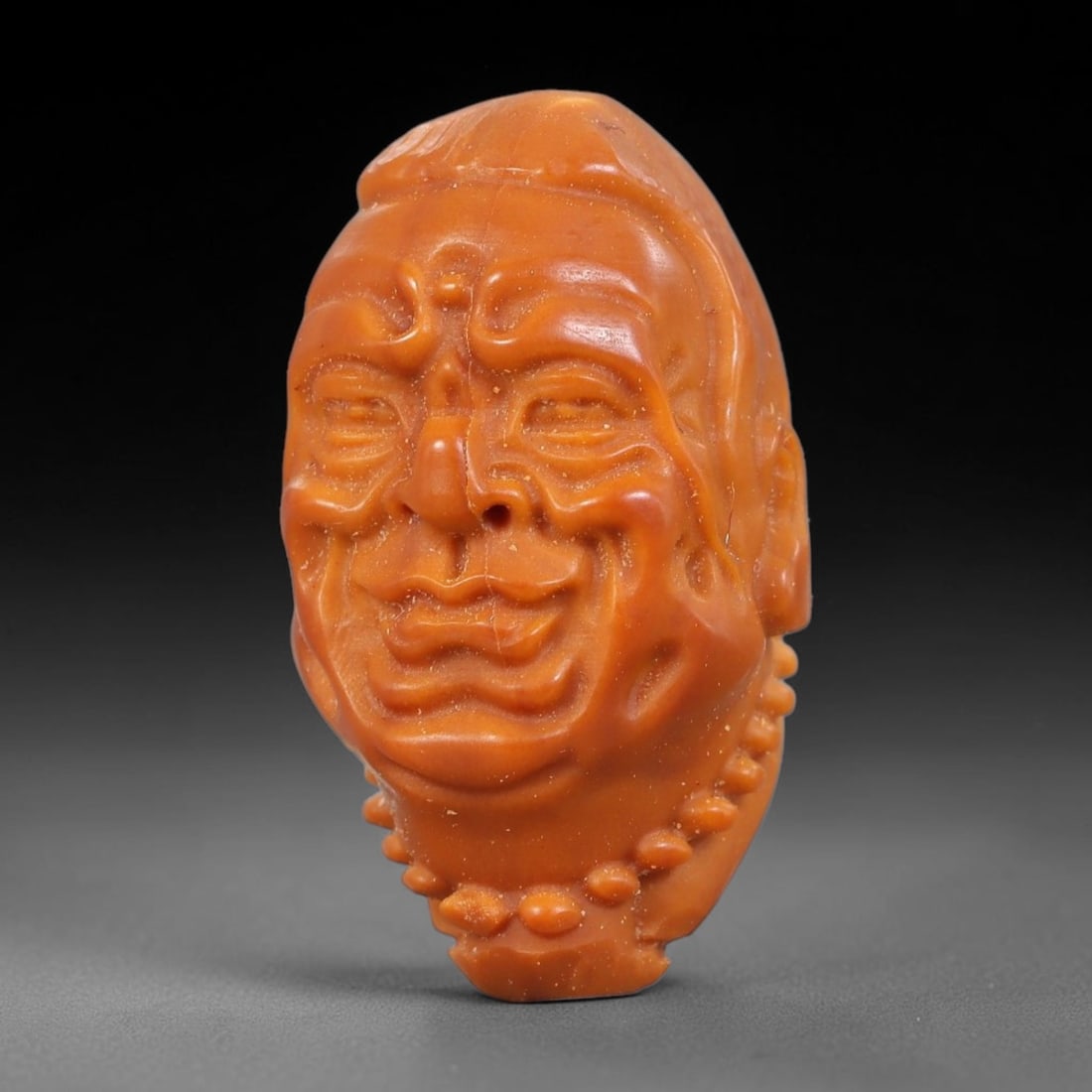 Hand Carved Chinese Natural Olive Nut Drilled Art Bead, 47ZQ: Traditional hand-sculpted craft bead carved from solid natural olive nut core, representing a classic miniature Chinese micro-carving folk art piece with a pre-drilled suspension bore integrated for e