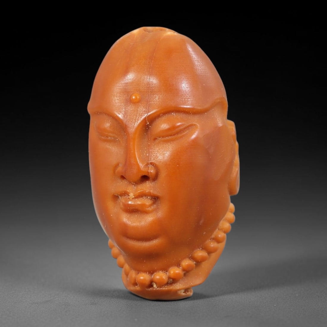 Hand Carved Chinese Natural Olive Nut Drilled Art Bead, 48ZQ: Traditional hand-sculpted craft bead carved from solid natural olive nut core, representing a classic miniature Chinese micro-carving folk art piece with a pre-drilled suspension bore integrated for e