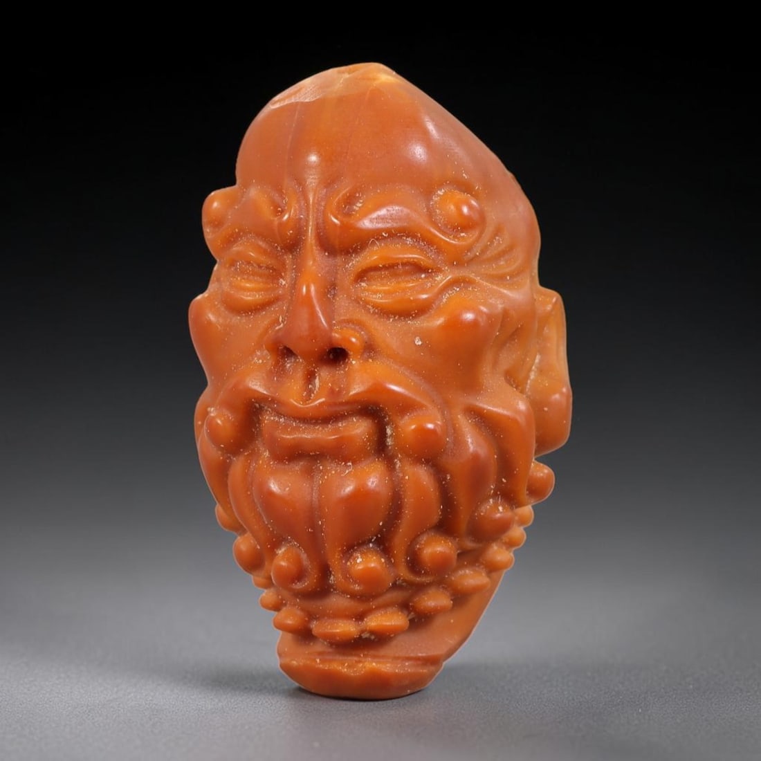 Hand Carved Chinese Natural Olive Nut Drilled Art Bead, 32ZQ: Traditional hand-sculpted craft bead carved from solid natural olive nut core, representing a classic miniature Chinese micro-carving folk art piece with a pre-drilled suspension bore integrated for e