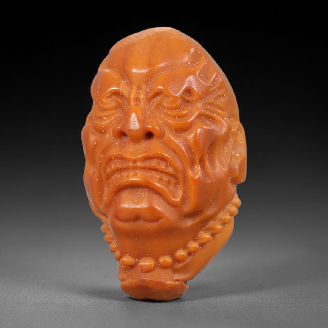 Hand Carved Chinese Natural Olive Nut Drilled Art Bead, 34ZQ: Traditional hand-sculpted craft bead carved from solid natural olive nut core, representing a classic miniature Chinese micro-carving folk art piece with a pre-drilled suspension bore integrated for e