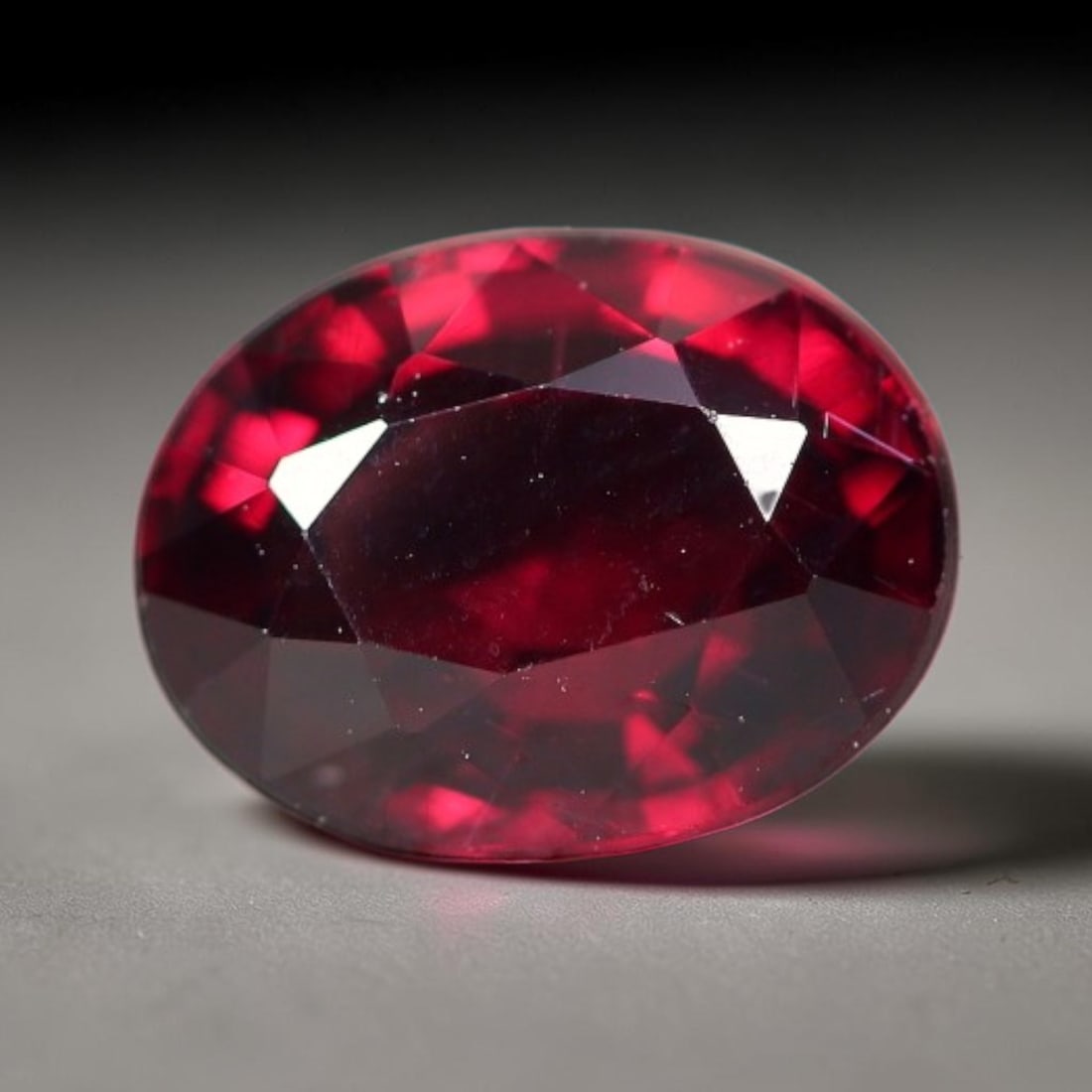 1.97 Carats Natural Deep Burgundy Red Garnet Oval Faceted Loose Gemstone, 71TS: This timeless faceted garnet boasts a luxuriously deep burgundy red tone that glows with vivid crimson fire across its precisely polished reflective facets. Fine natural micro mineral specks are scatt