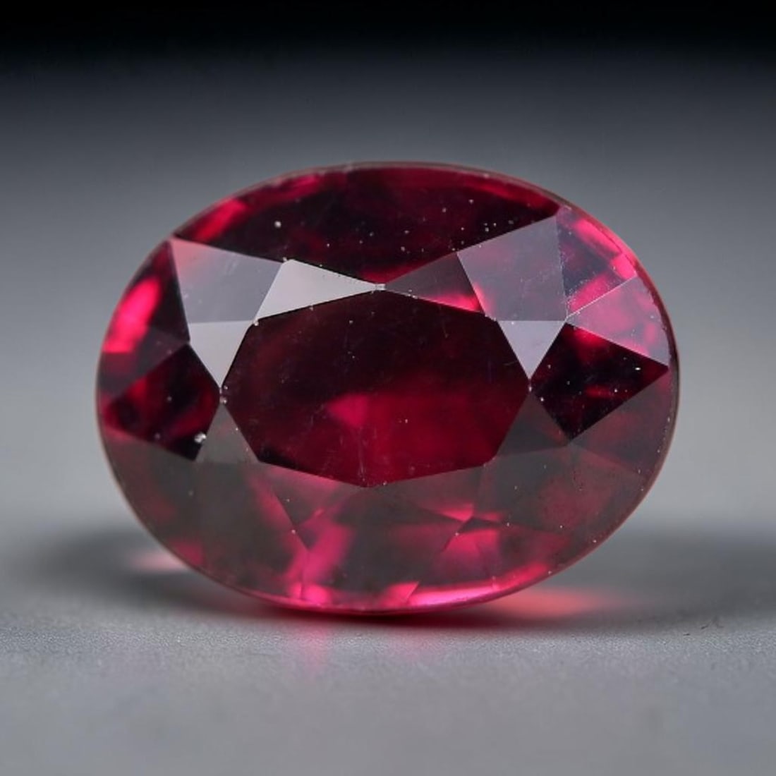 1.90 Carats Natural Deep Burgundy Red Garnet Oval Faceted Loose Gemstone, 66TS: This timeless faceted garnet boasts a luxuriously deep burgundy red tone that glows with vivid crimson fire across its precisely polished reflective facets. Fine natural micro mineral specks are scatt