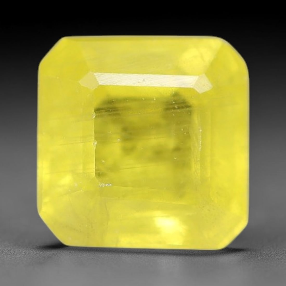 1.05 Carats Natural Yellow Sapphire Square Faceted Loose Gemstone, 42TT: This natural yellow sapphire features a classic square brilliant faceted cut, holding consistent warm golden-yellow color throughout the corundum crystal. Fine microscopic mineral specks and faint nat