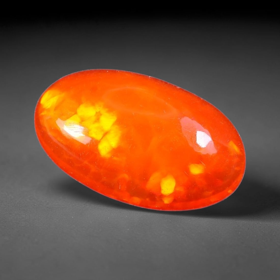 3.33ct Natural Ethiopian Welo Orange Fire Opal Cabochon Loose Gemstone, 91TH: This opal is sourced from Ethiopian Welo natural opal deposits and shaped into a smooth polished cabochon form with refined lapidary finishing work. Bright warm pink base accompanied by vivid internal