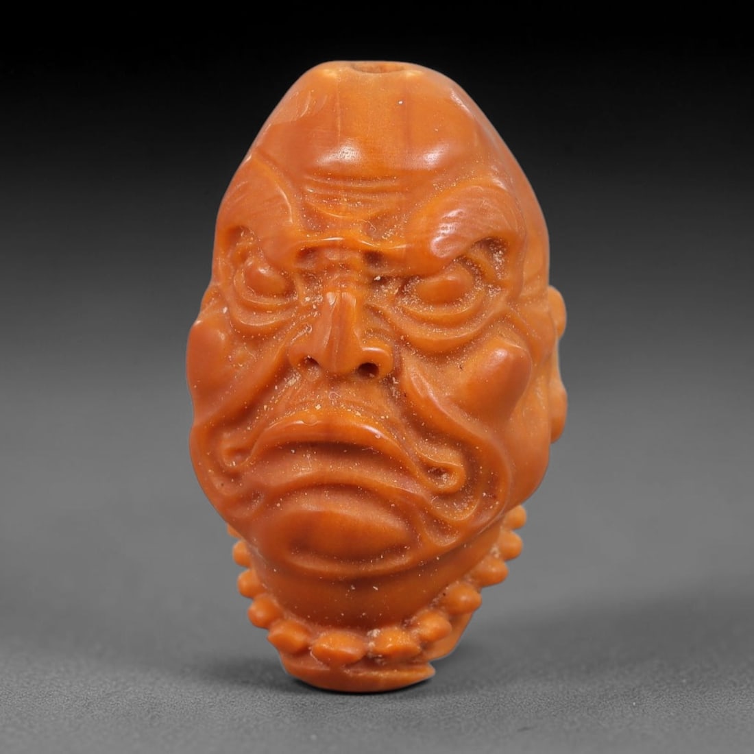 Hand Carved Chinese Natural Olive Nut Drilled Art Bead, 49ZQ (1 of 1)