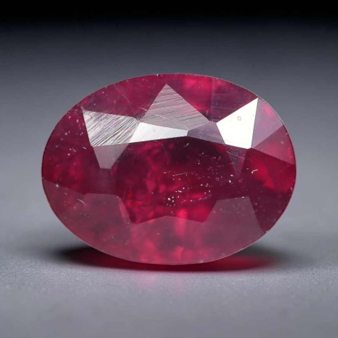 2.32 Carats Natural Mozambique Ruby Oval Faceted Loose Gemstone, 70TY: This natural Mozambique ruby is fashioned with standard oval brilliant faceting, displaying vivid saturated crimson-red hue accompanied by native fine mineral inclusions and subtle trace marks inheren