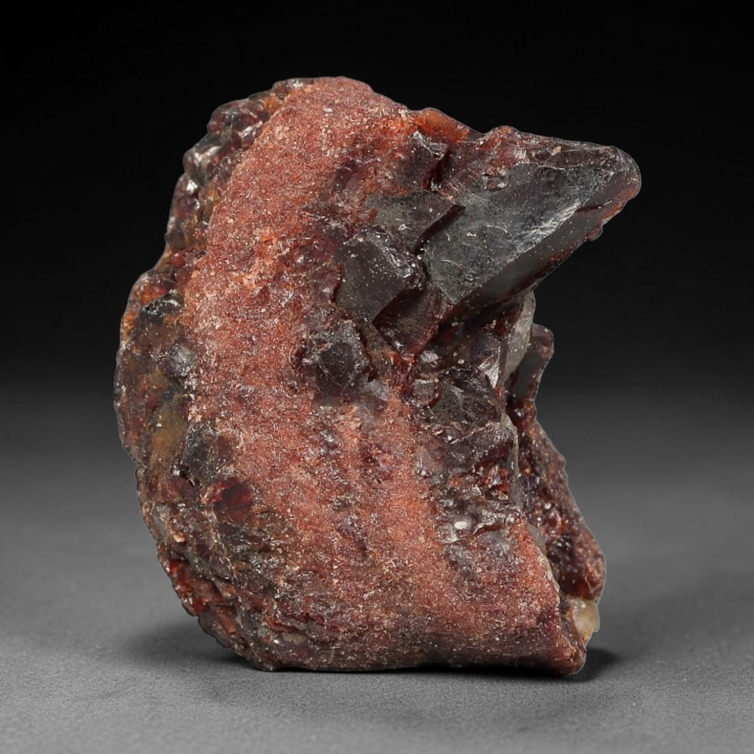 89.03 Carats Natural Red Garnet Rough Gemstone, Raw Garnet Crystal, 97YT: Natural red garnet rough specimen , measuring 27.3x20.2x16.0mm. Unpolished raw matrix stone with rich reddish tones, natural surface texture, white mineral coating and small yellow crystal inclusions 