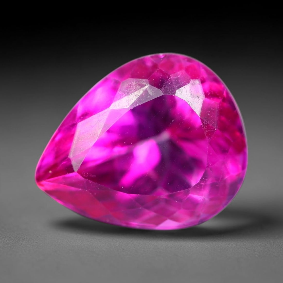 8.32 Carats Natural Brazilian Pink Topaz Pear Faceted Loose Gemstone, 90SA: This specimen is composed of natural topaz sourced from Brazilian mineral deposits, processed via professional faceted lapidary techniques with consistent glossy polishing applied to the entire crysta