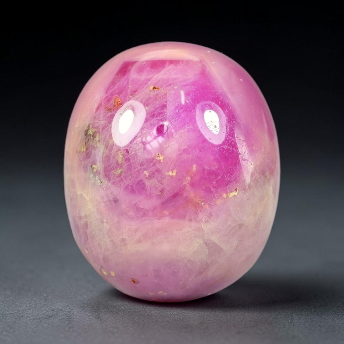 16.41Carats Natural Mozambique Ruby Cabochon Loose Gemstone, 66SA: This ruby originates from Mozambique natural mineral deposits and receives professional cabochon grinding and polishing treatment to form a smooth glossy exterior surface. Tiny mineral particles and n