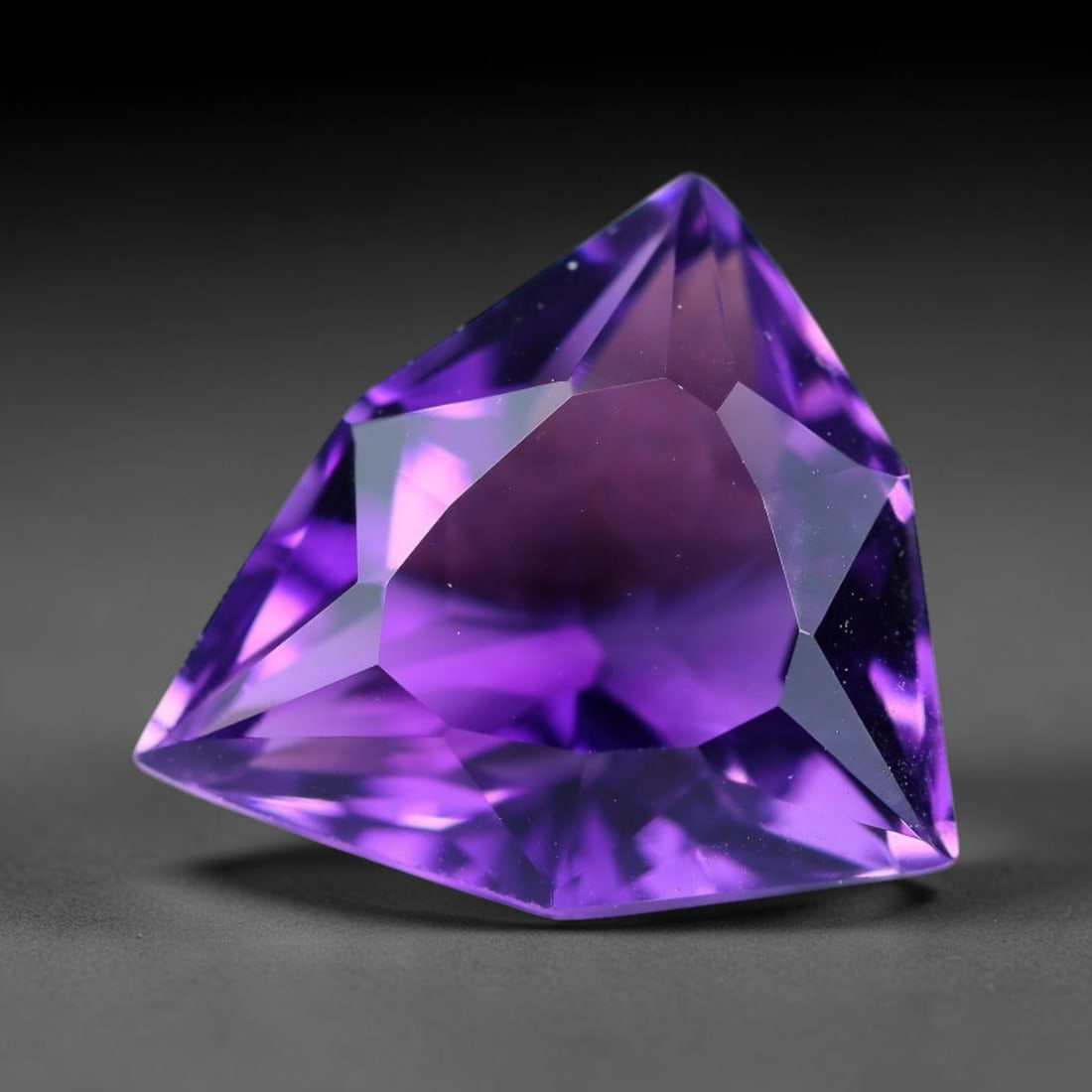 7.52ct Natural Amethyst Fancy Cut Loose Gemstone, 91TY: Natural amethyst fancy faceted loose gemstone, measuring 14.7x13.4x7.8mm. Rich deep purple colour with brilliant faceting for exceptional sparkle. Perfect for custom ring and pendant designs, great fo