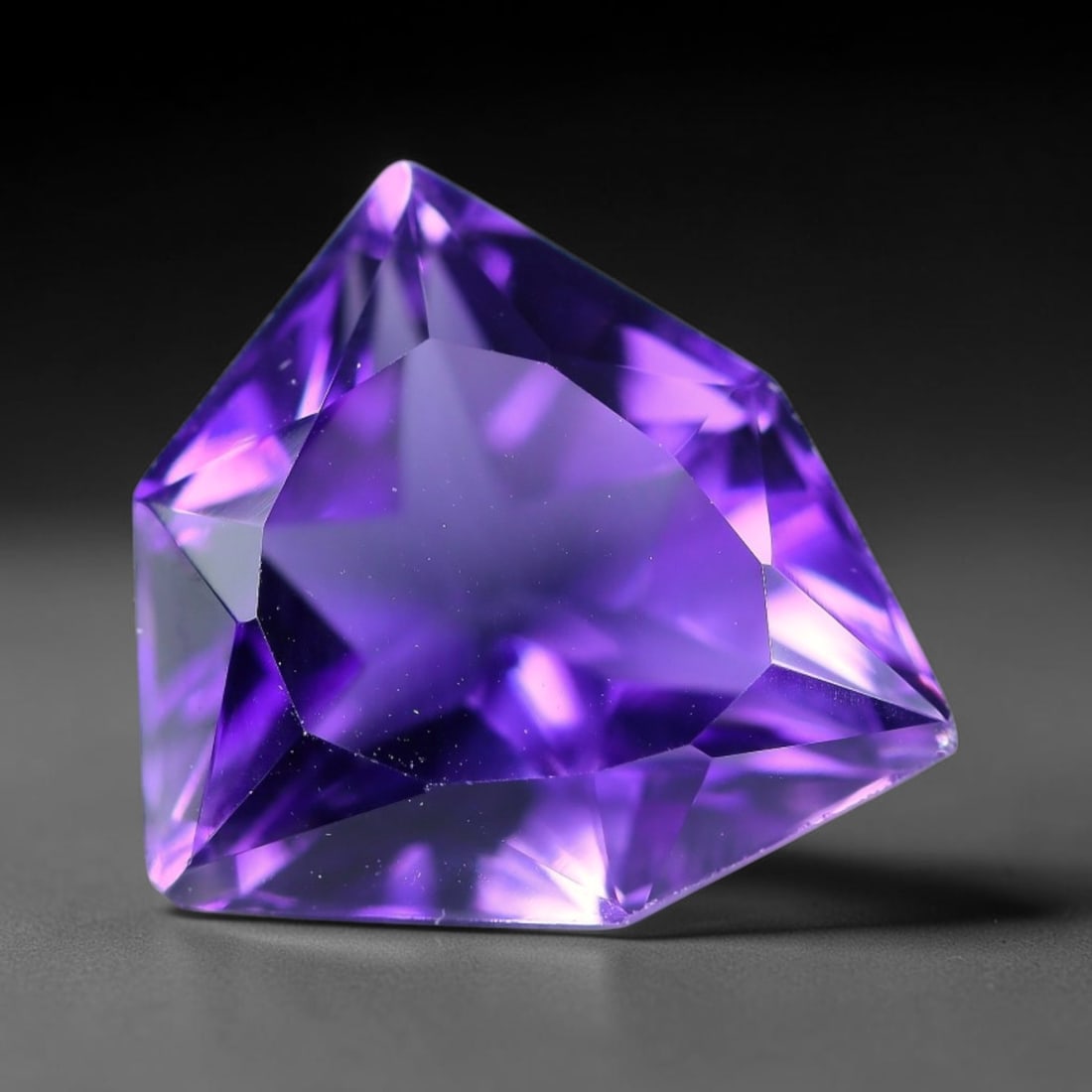 8.85ct Natural Amethyst Fancy Cut Loose Gemstone, 92TY: Natural amethyst fancy faceted loose gemstone, measuring 14.7x13.4x9.0mm. Rich deep purple colour with brilliant faceting for exceptional sparkle. Perfect for custom ring and pendant designs, great fo