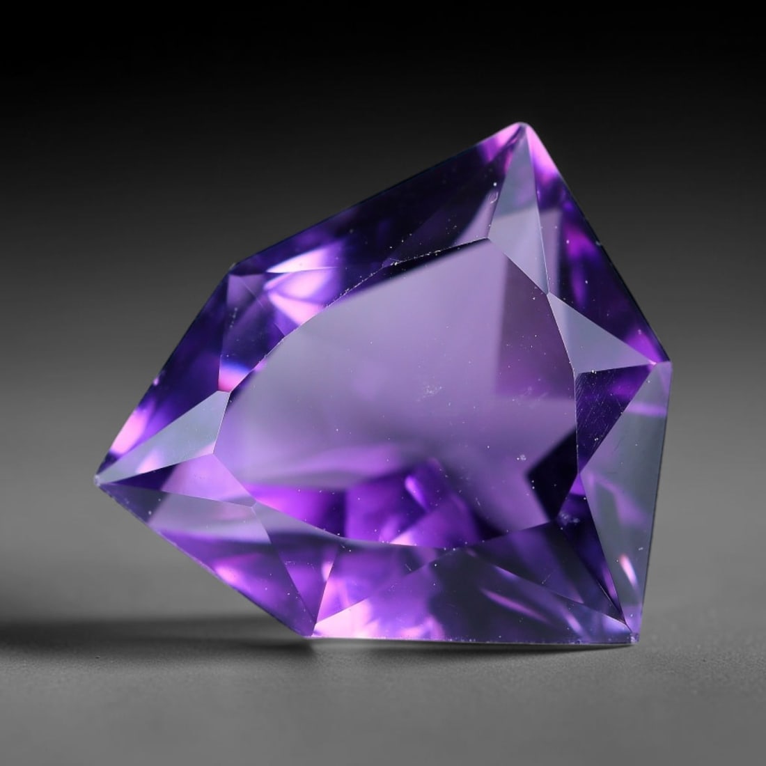 9.07ct Natural Amethyst Fancy Cut Loose Gemstone, 93TY: Natural amethyst fancy faceted loose gemstone, measuring 14.7x13.3x8.9mm. Rich deep purple colour with brilliant faceting for exceptional sparkle. Perfect for custom ring and pendant designs, great fo