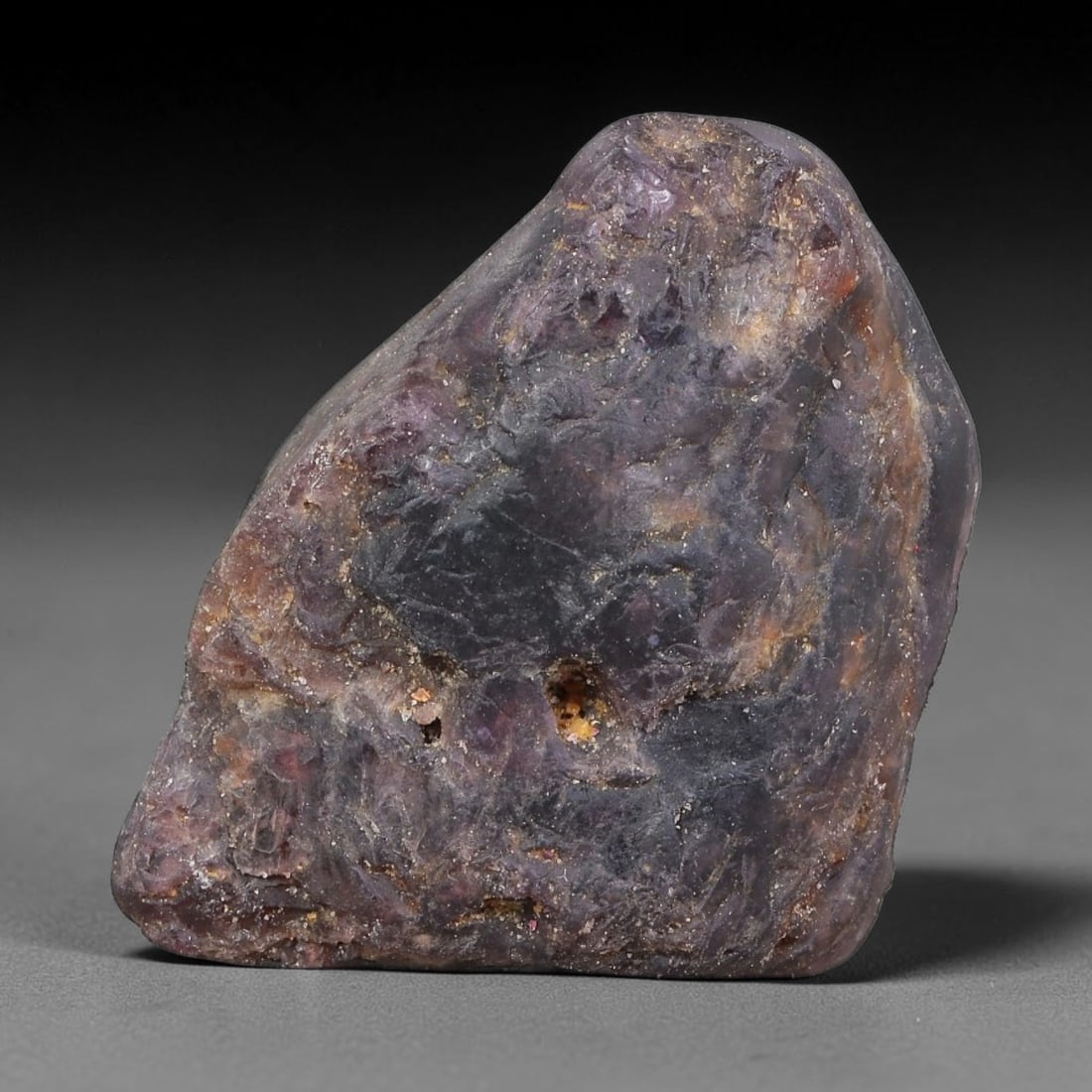 68.65ct Natural Dark Purple Red Spinel Rough Gemstone, Raw Spinel Crystal, 24TV: Natural dark purple red spinel rough specimen weighing 68.65 carats, measuring 32.4x24.1x12.3mm. Unpolished raw stone with blended deep purple and reddish earth tones, rugged natural surface texture, 