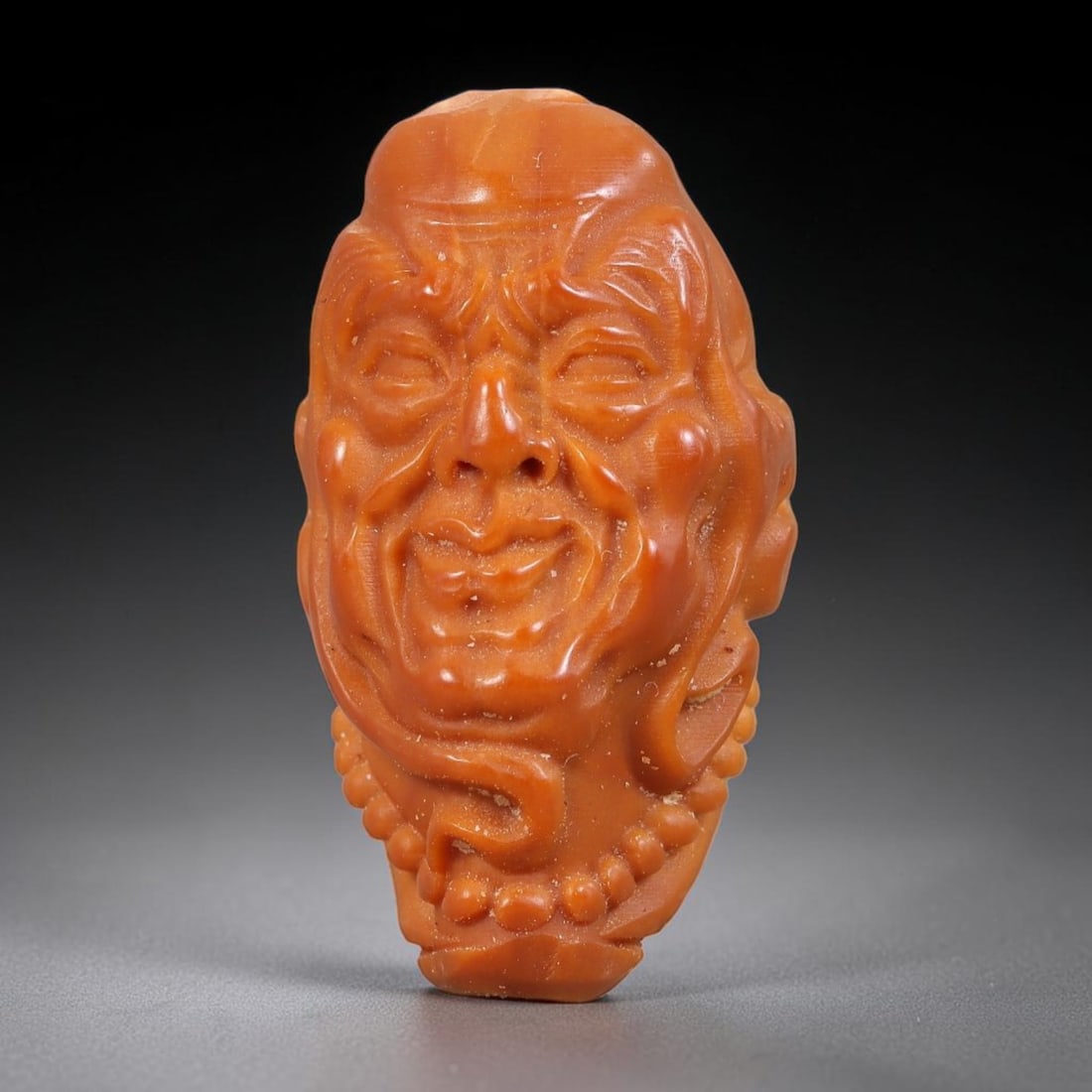 Hand Carved Chinese Natural Olive Nut Drilled Art Bead, 35ZQ: Traditional hand-sculpted craft bead carved from solid natural olive nut core, representing a classic miniature Chinese micro-carving folk art piece with a pre-drilled suspension bore integrated for e