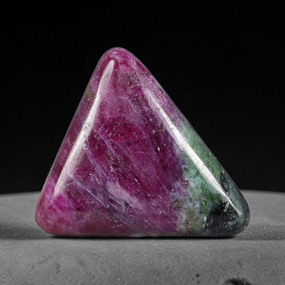 6.22ct Natural Ruby Zoisite Cabochon Loose Gemstone, 11TY: Natural ruby zoisite cabochon cut, dimensions 14.2x13.7x3.7mm. Rich magenta and deep purple swirling colour pattern with natural mineral veining across the polished surface. Smooth polished cabochon f