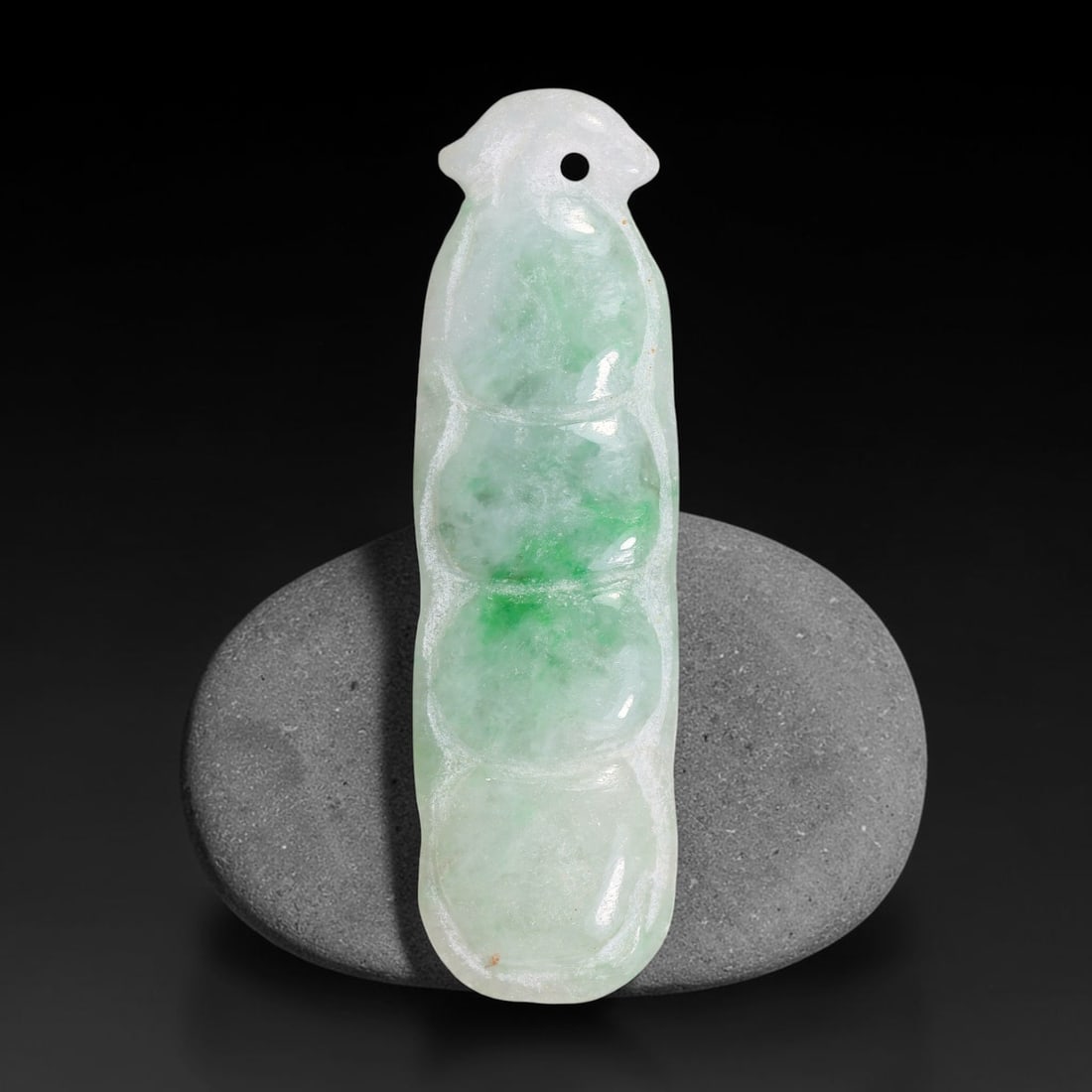 Natural Burmese Type A Jadeite Jade Hand Carved Pendant, 3TS: Artisan hand-carved untreated Burmese Type A jadeite jade pendant measuring 49.9x14.5 mm. Carefully sculpted with detailed relief craftsmanship and finished with a smooth glossy polish. Authentic Type