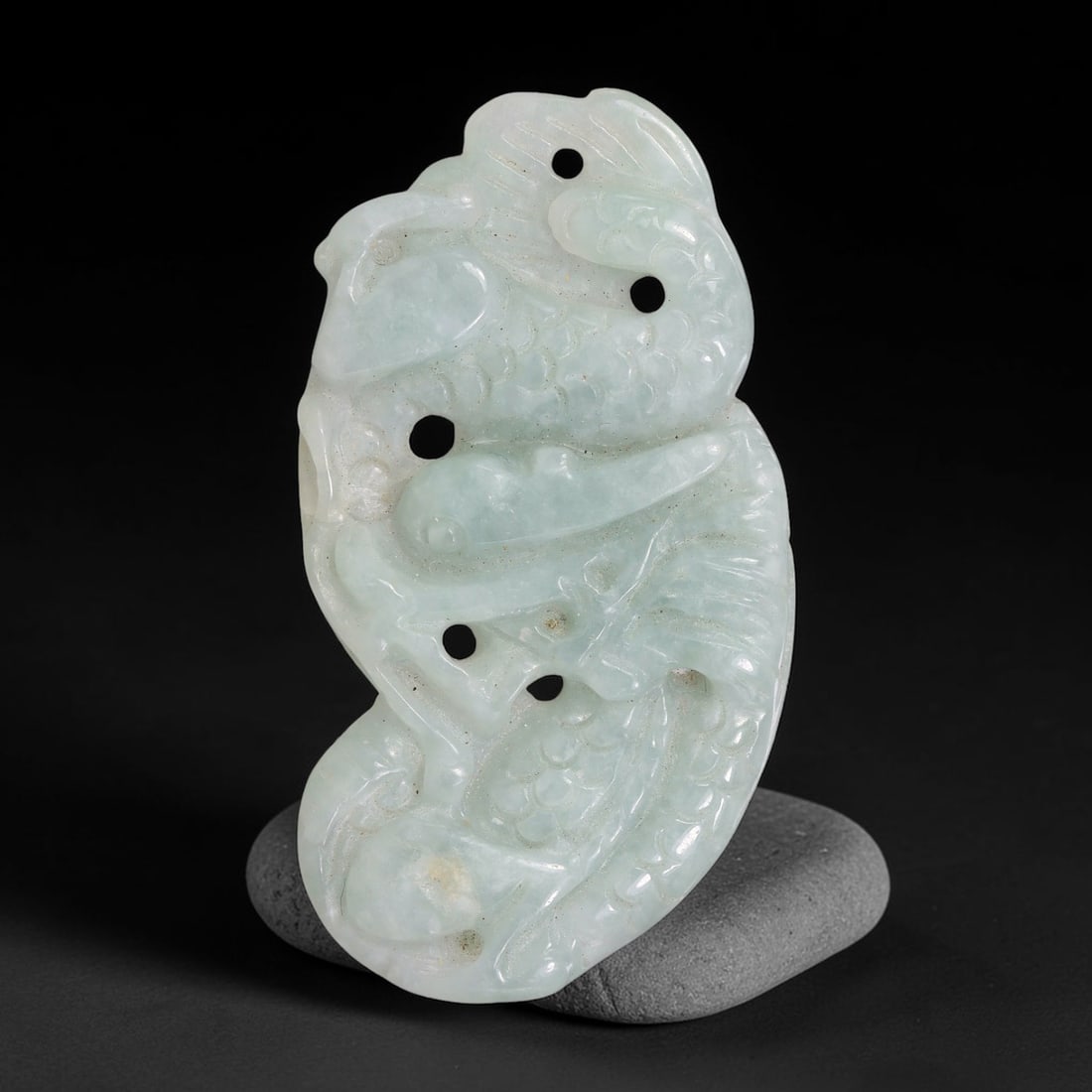 Natural Burmese Type A Jadeite Jade Hand Carved Pendant, 33TS: Artisan hand-carved untreated Burmese Type A jadeite jade pendant measuring 48.3x25.8 mm. Carefully sculpted with detailed relief craftsmanship and finished with a smooth glossy polish. Authentic Type