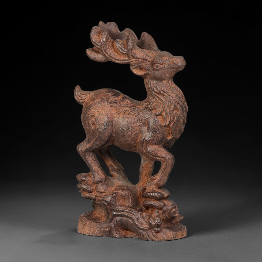 A Carved Agarwood Figure of a Deer Sculpture Figurine, 5SD (1 of 2)