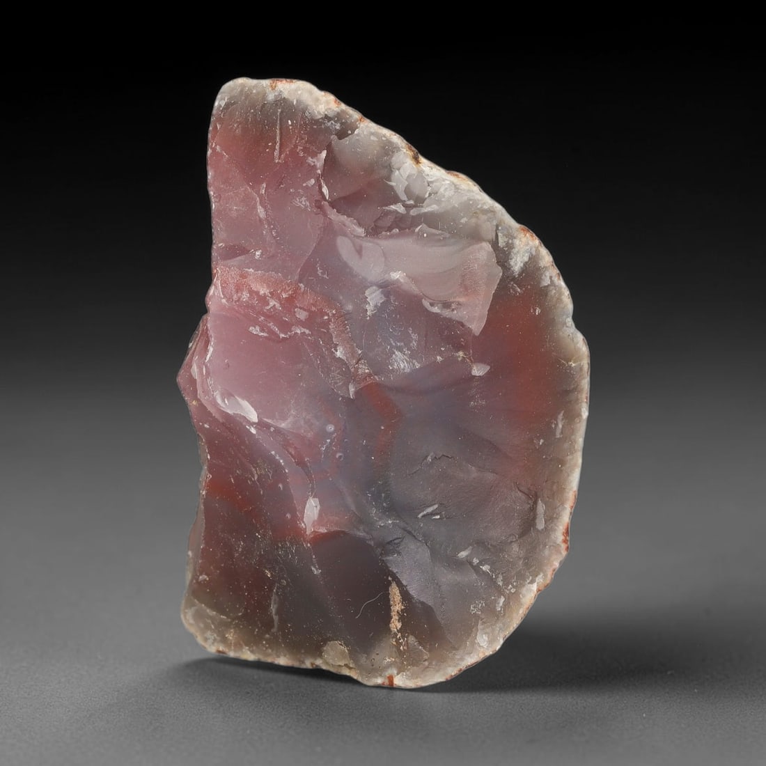 78g Natural Purple Pink Agate Rough Loose Raw Gemstone Specimen, 55SB: This natural purple pink agate rough weighs 78g, measuring 63.4x38.7x31.5mm. It features blended translucent purple and soft pink tones, with natural raw fracture surfaces and thin outer rind. Great f