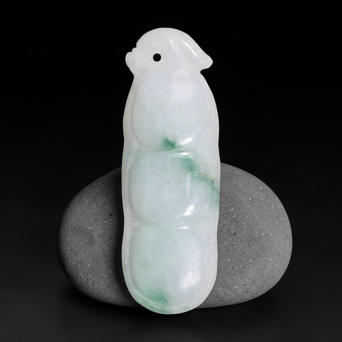 Natural Burmese Type A Jadeite Jade Hand Carved Pendant, 23TS: Artisan hand-carved untreated Burmese Type A jadeite jade pendant measuring 47.9x16.2 mm. Carefully sculpted with detailed relief craftsmanship and finished with a smooth glossy polish. Authentic Type