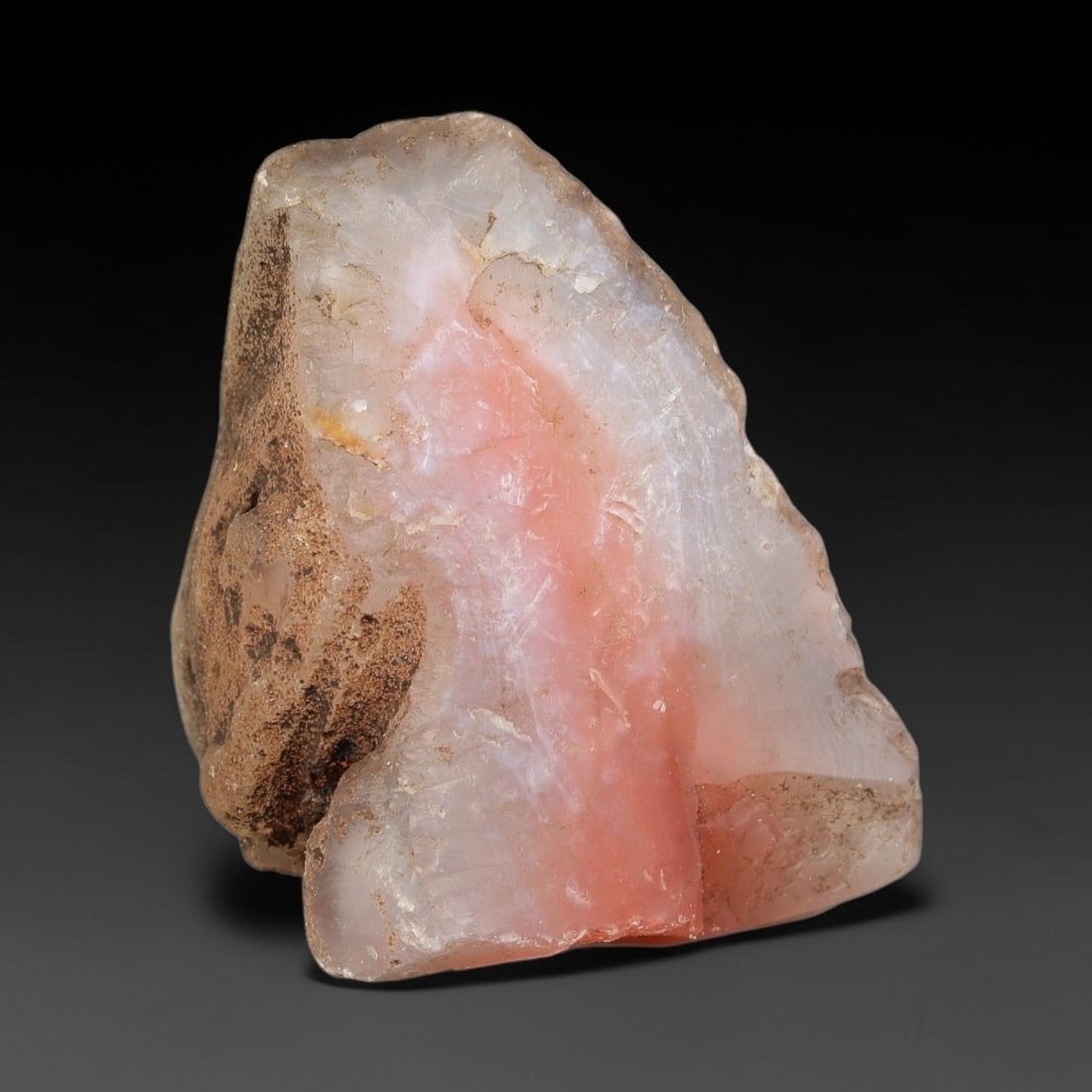 64g Natural Pink Agate Rough Loose Raw Gemstone Specimen, 50SB: This is a natural pink agate rough specimen, weighing 64g with dimensions 45.4x37.8x35.7mm. It has soft pink tones within translucent quartz matrix and retains natural raw outer skin. Great for gemsto