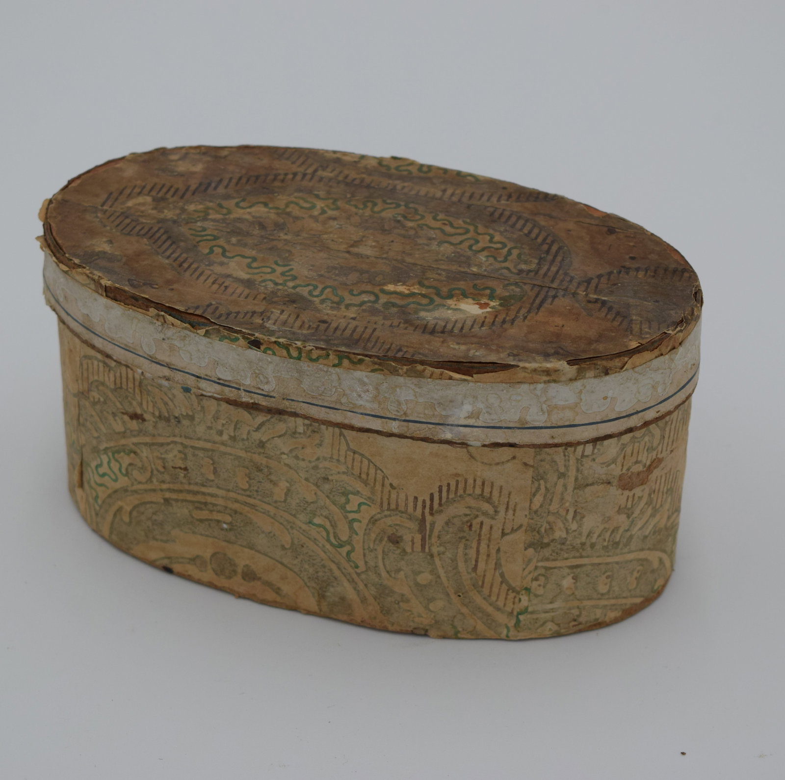 Mid 19th Century Oval Pennsylvania Wallpaper Box (1 of 5)