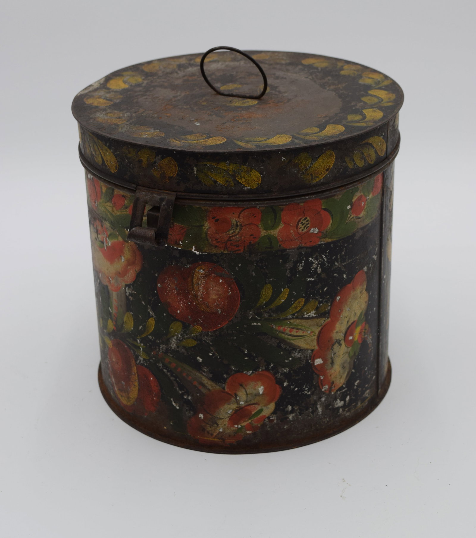 19th Century Paint Decorated Toleware Flour Canister (1 of 8)