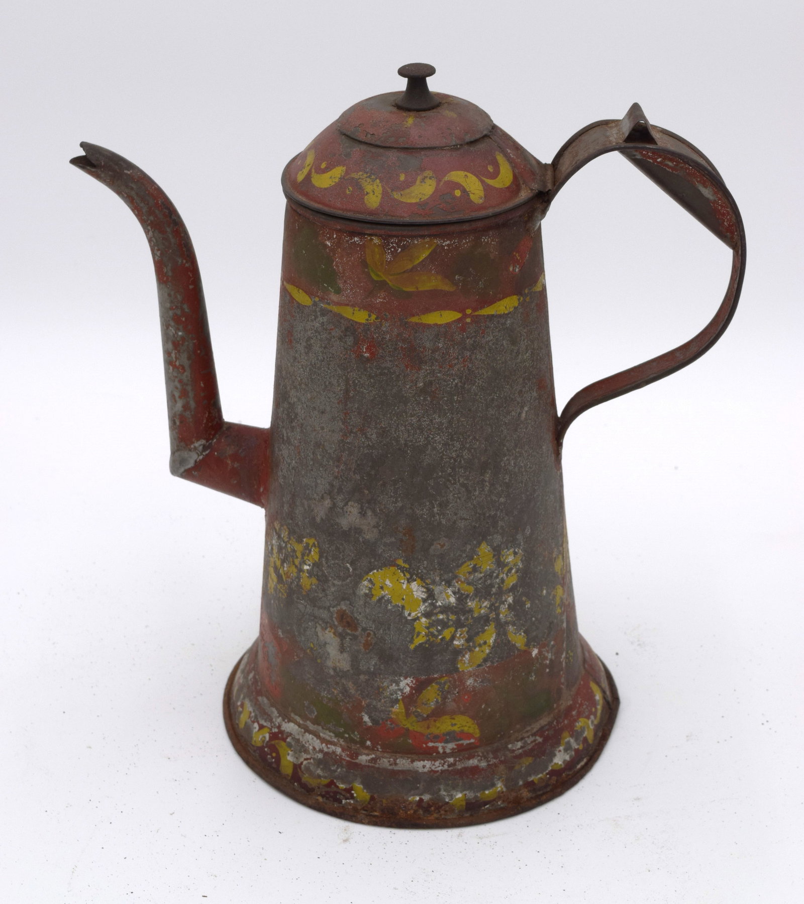Red Toleware Painted Hook Spout Coffee Pot With Gooseneck (1 of 6)