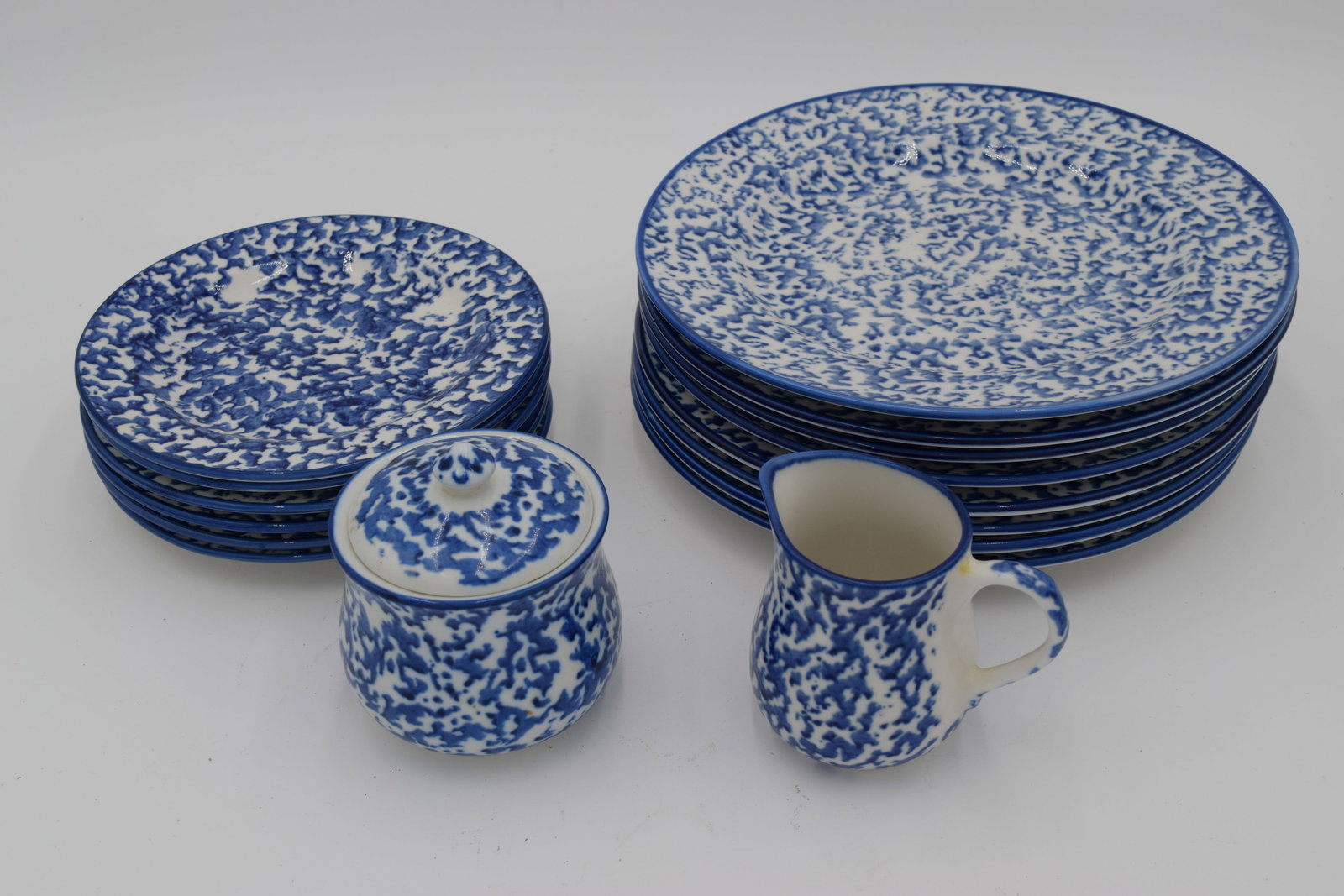 Royal Majestic Blue Spongeware Stoneware (16 pc) (1 of 4)