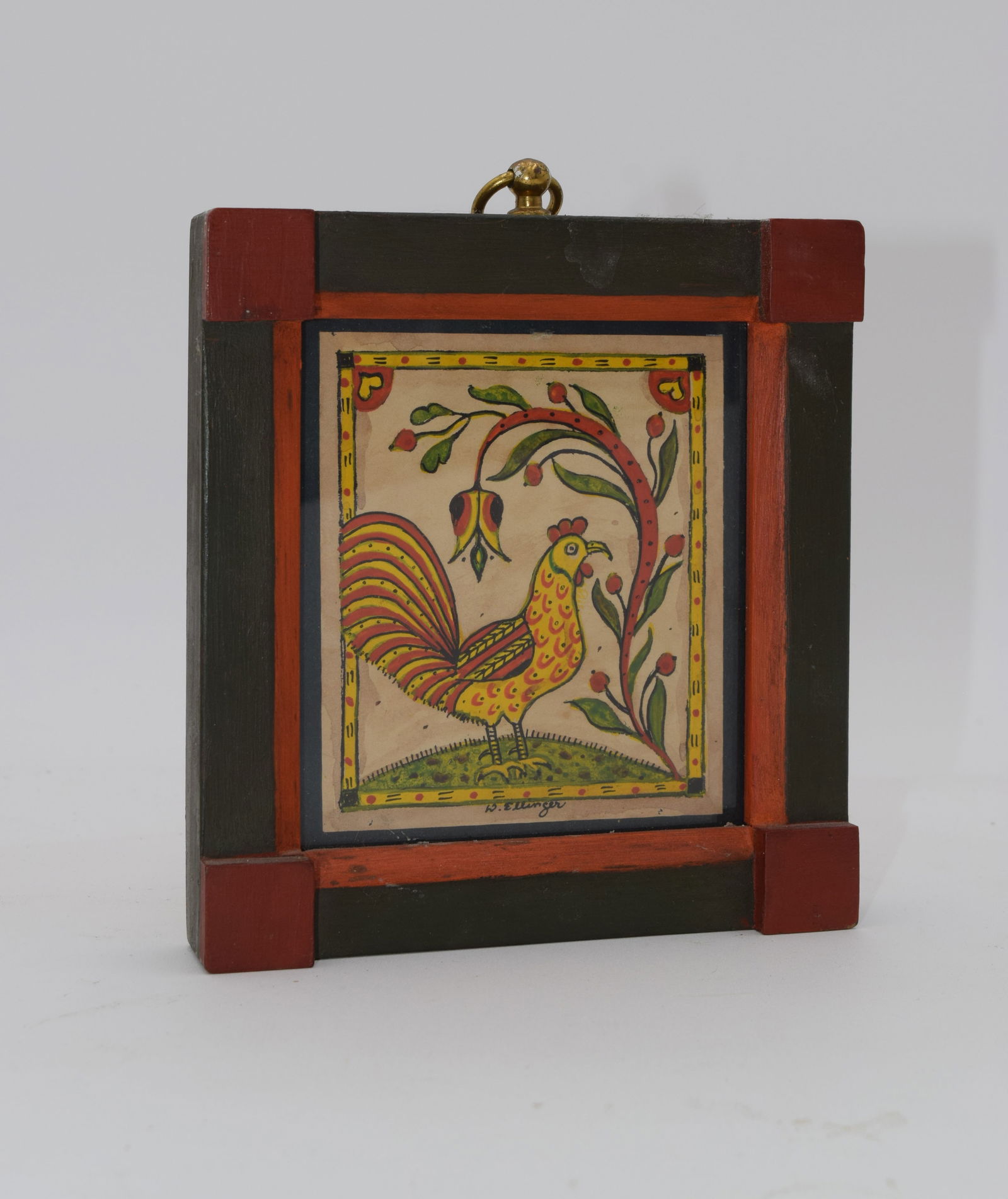 David Y Ellinger American Folk Art Framed Watercolors (1 of 3)